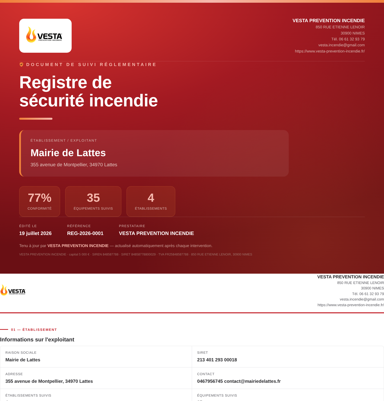 Registre de securite a votre marque